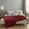 Ultra-Soft Red Leopard Print Flannel Throw Blanket - Cozy, Lightweight & Warm for Couch, Bed, Office, and Travel - All-Season Comfort. - 4 of 4