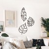 Leaves Metal Wall Art – Matte Black, Home Office and Living Room Decoration, Set of 3 - 3 of 4