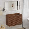 APRILSOUL Bathroom Vanity, Mid-Century Wall Mounted Floating Cabinet with 2 Closing Doors, Wood Grain Texture, Walnut - 3 of 4