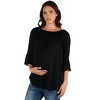 24seven Comfort Apparel Womens Bell Sleeve Loose Fit Maternity Tunic Top - 2 of 4