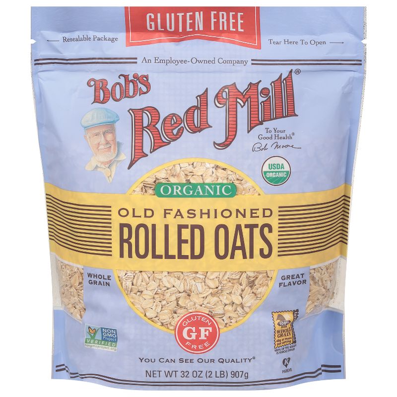 Bob&#39;s Red Mill Gluten Free Organic Old Fashioned Rolled Oats - 32oz, 1 of 7