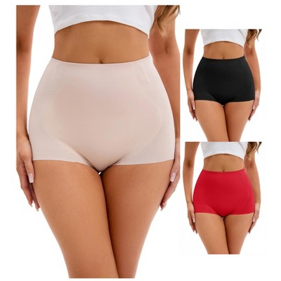 INSPIRE CHIC 3 Pcs Women's High-Waisted Briefs Tummy Control Butt Lifter Control Panties