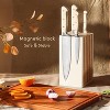 Attop 11 Pieces Knife Set with Block for kitchen, Stainless Steel Razor-Sharp Blade, Triple Riveted Ergonomic Handle, Wooden Magnetic Block,  Beige - 3 of 4