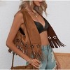 Women's Fringe Vest Sleeveless Open Front Short Vest Lightweight Casual Jacket - 4 of 4