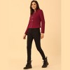 Allegra K Women's Vintage Double-Breasted Motorcycle Zip-Up Steampunk Jacket - 4 of 4