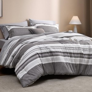 5/7 Pcs Bedding Set with Cationic Dyeing for Striking Double-Sided Contrast - 1 of 4