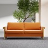 TiramisuBest 2.5-Seat Velvet Sofa,Mid-Century Modern Orange Couch with Gold Accents,Elegant Upholstered Sofa for Living Room or Lounge - 2 of 4