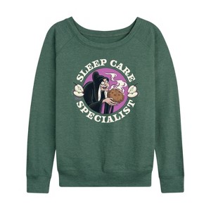 Women's - Disney Villains - Velentine's Day Lightweight French Terry Wide Neck Long Sleeve Shirt - 1 of 4