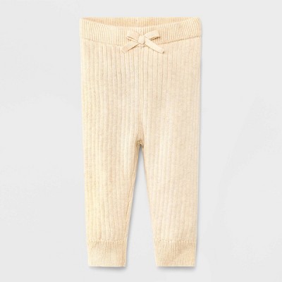 Baby Ribbed Sweater Leggings - Cat & Jack™ Oatmeal 0-3M