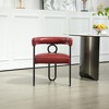 Vynxaria Light Brown PU Accent Chair with Integrated Backrest & Armrests, Ideal for Living Room, Dining Room & Office - 2 of 4