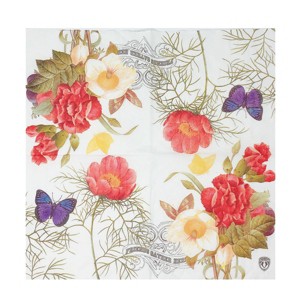 Wrapables Floral 2 Ply Paper Napkins (40 Count) for Wedding, Dinner Party, Tea Party, Decorative Decoupage - 1 of 4