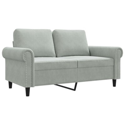 vidaXL Luxurious 2-Seater Sofa in Soft Light Gray Velvet with Sturdy Metal Frame - Cozy Seating Experience and Modern Design