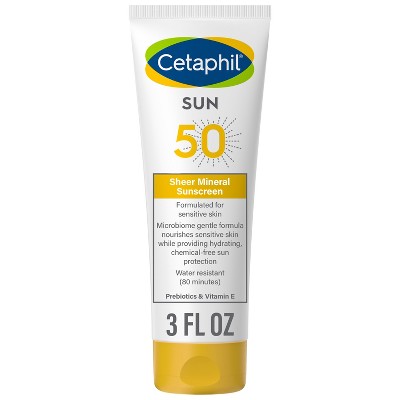 Cetaphil Sheer Mineral Sunscreen for Face & Body - SPF 50 - 3 fl oz