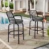 Christopher Knight Home Alvis 29" Outdoor Modern Woven Rattan and Iron Bar Stools (Set of 2) - 2 of 4