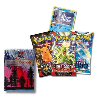 Exclusive Triple Booster Bundle | Includes 3 Booster Packs | 1 Bonus Holo or Rare | BlueProton Deck Box compatible with trading cards