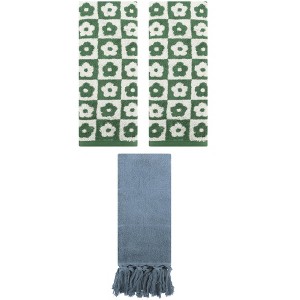 REGALWOVEN 3 Packs Cotton Soft Absorbent Decorative Bathroom Hand Towel 14" x 30" - 1 of 4