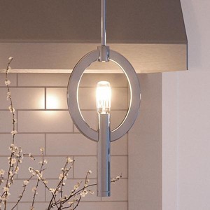 Urban Ambiance Luxury Modern Modern Pendant,  12-1/4"H x 6-1/2"W,  Polished Nickel Finish, UHP2278 - 1 of 4