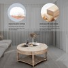NicBex Modern Large Round Ottoman Coffee Table with Storage Shelf,2-Tier Oversized End Table,Upholstered Center Table for Living Room - 4 of 4