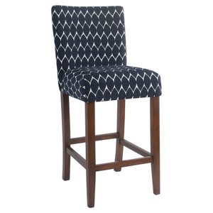Classic Parsons Barstool - Textured Navy - HomePop, Textured Blue