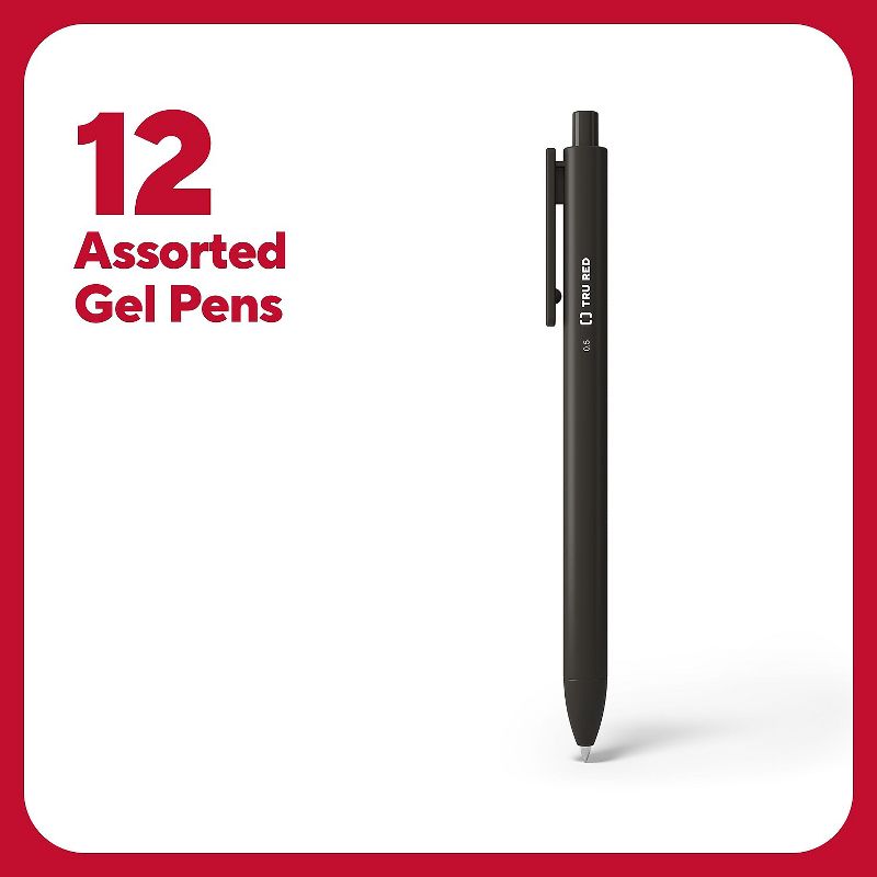TRU RED Retractable Quick Dry Gel Pens Fine Point 0.5mm Asst TR54491, 2 of 10