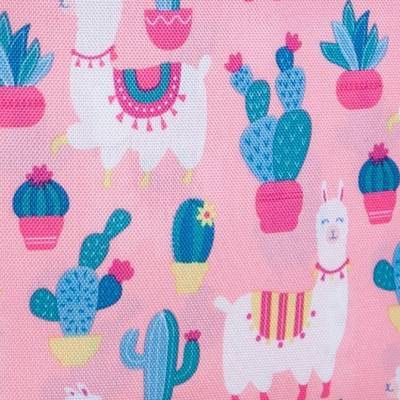 llamas and cactus pink