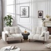 DOMETOUR 81" Linen Upholstered Convertible Sofa Bed, Modern Sleeper Futon Couches Loveseat with 2 Pillows for Living Room Bedroom Apartment - 3 of 4