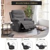 360 Swivel Rocker Chair Small Rocking Recliner, Upholstered Fabric Glider Nursery Chair with Side Pockets with Cup Holder, Massage and Heat Recliner - 3 of 4