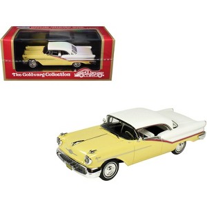 1957 Oldsmobile Starfire Coronado Yellow and Alcan White Limited Edition 1/43 Model Car by Goldvarg Collection - 1 of 4
