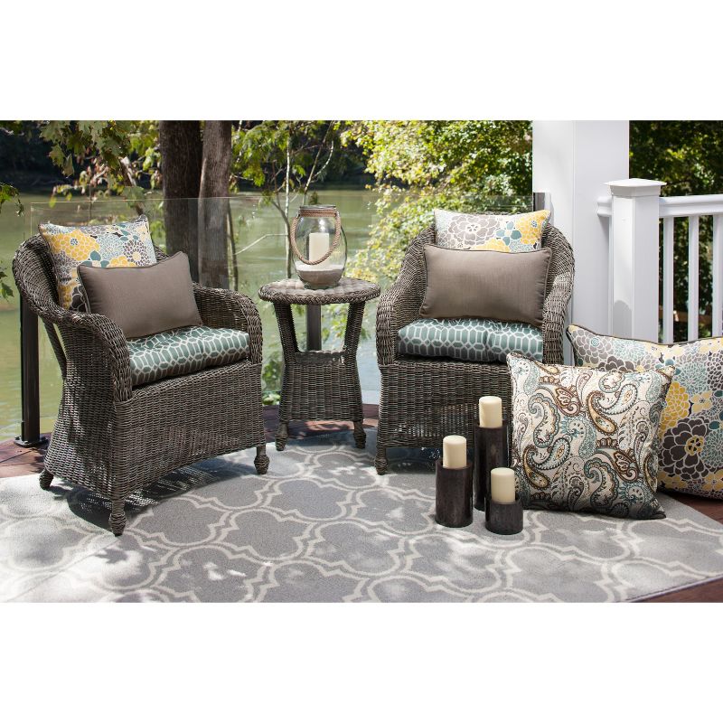 2-Piece Outdoor Square Throw Pillows - Lois - Pillow Perfect, 3 of 6
