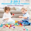 Etokfoks Montessori Wooden Beads Sequencing Toy Set 36 Piece Stacking Blocks Lacing Beads Matching Shape Stacker for Kids Ages 2 to 5 - 3 of 4