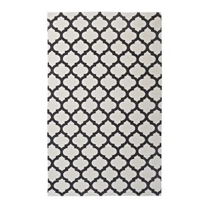 Modway Lida Moroccan Trellis 8x10 Area Rug - Ivory and Charcoal,  100% Polyester Microfiber ,  Tight Low Pile Weave - 1 of 4