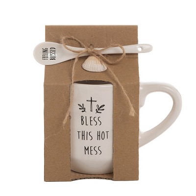 Beachcombers BLESS THIS HOT MESS MUGwith SPOON