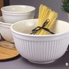 Omniware Simsbury Batter Bowl Set, 3-Piece Nesting Bowls, Stoneware Kitchen Mixing Bowls for Baking & Cooking - 30 oz, 75 oz, 112 oz - (White) - 3 of 4