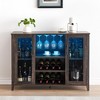 homfan Wine racks Cabinet, Glass Door Wine Cabinet with Rack,Kitchen Sideboard with Storage Rack, for Living Room, Dining Room - 3 of 4