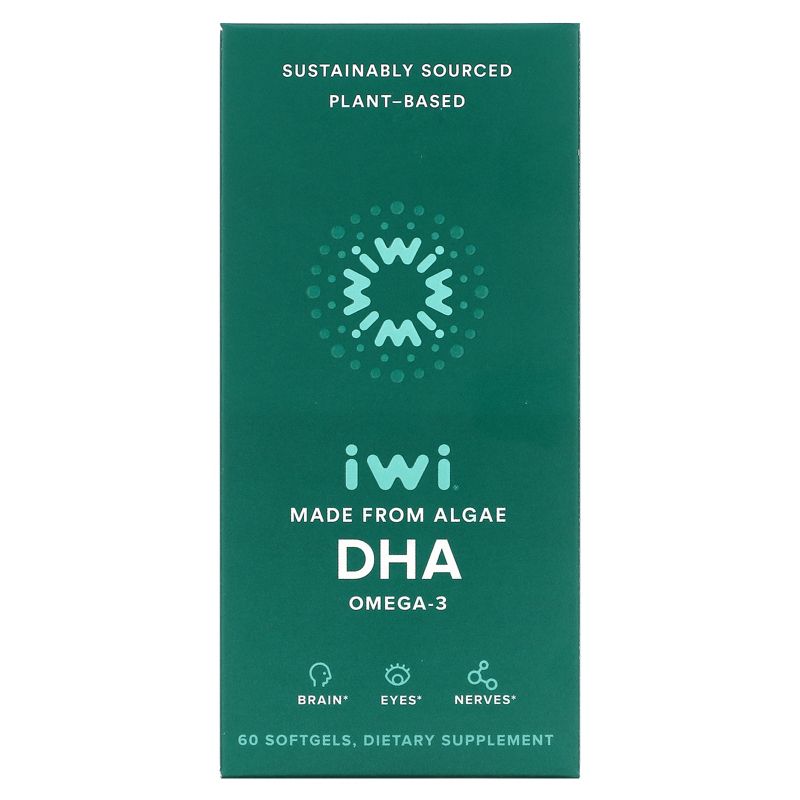 iwi DHA - Vegan Algae Omega 3 DHA - 30 Day Supply, 1 of 4