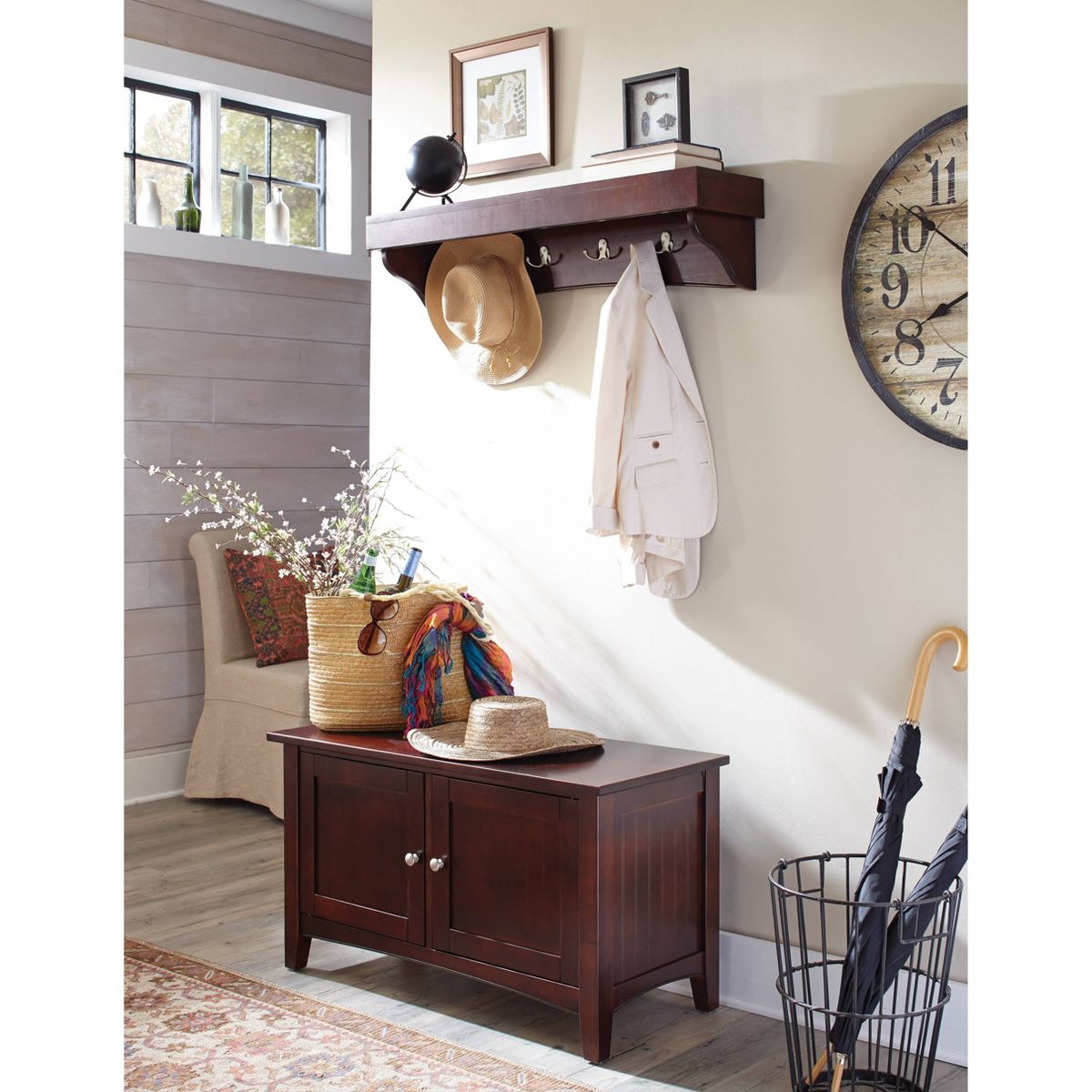 Shaker Cottage Storage Cabinet Bench Espresso - Alaterre Furniture - thumbnail 5