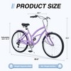 Gulches 26-Inch Beach Cruiser Bicycles - 7 Speed, Purple for Leisure and Commute - 4 of 4