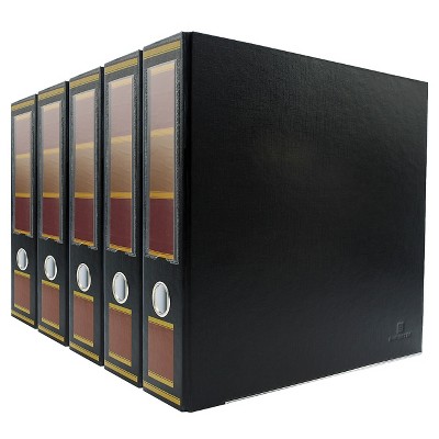 Bindertek 3-Ring 3-Inch Premium Binder 5-Pack Barrister Black 3EFPACK-BB