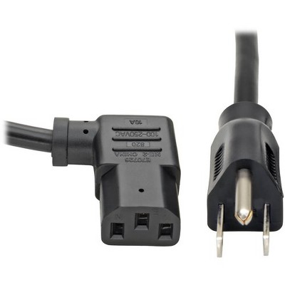  Tripp Lite Computer Power Cord 10A 18AWG 5-15P to Right Angle C13 10' 10ft - 10A 18AWG 5-15P to Right Angle C13 10ft 