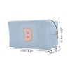 Unique Bargains Corduroy Rectangular Letter Makeup Bag Sky Blue 1 Pc - 2 of 4
