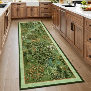 Washable Rug Area Rugs for Living Room, Animal Print Rug Non Slip Low Pile Forest Stain Resistance Large Throw Carpet - 1 of 4