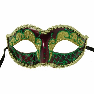 Bauer Pacific Imports Envy Petite Mardi Gras Costume Mask Green w/Purple