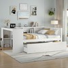 Full Size Wood Daybed with Trundle, Storage Drawers and Side Shelves for Bedroom or Guest Room - 2 of 4