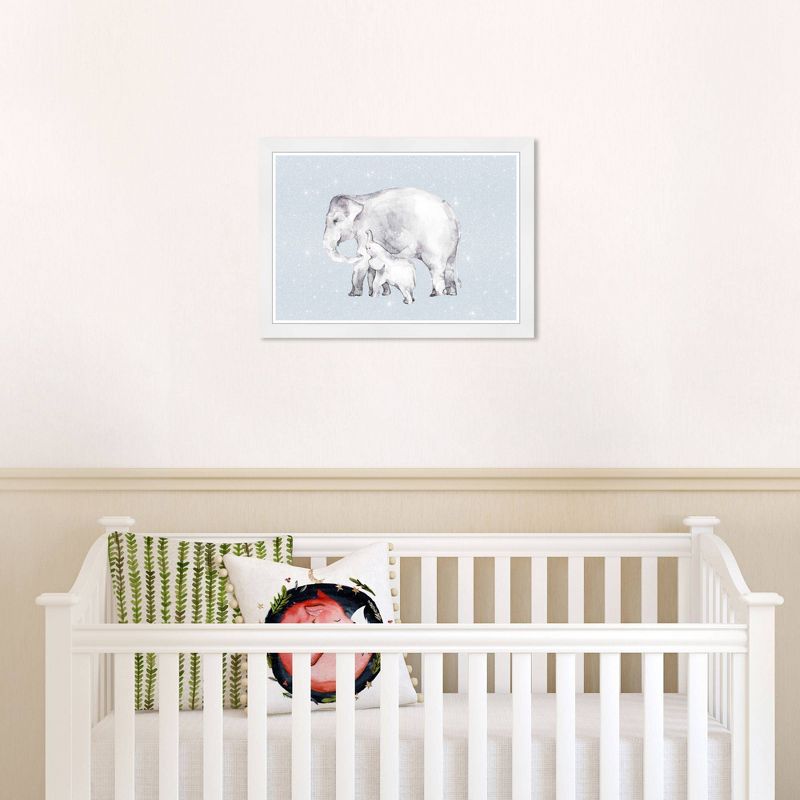 21&#34; x 15&#34; Mama and Baby Elephant Diamonds Animals Framed Art Print - Wynwood Studio, 3 of 7