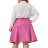 Agnes Orinda Women's Plus Size PU A-Line Versatile Flared Party Skirts - 4 of 4