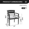 Outdoor Upholstered Dining Room Chairs Set of 4, Black Aluminum Patio Armchairs with Sunbrella Cushions, Tapered Legs for Patio or Garden - Koiai - 4 of 4