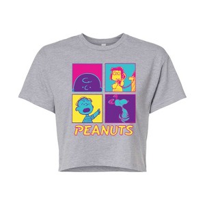 Women's - Peanuts - Pop Grid Cropped Graphic T-Shirt - 1 of 4