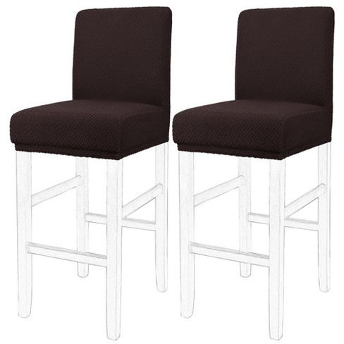 Piccocasa Bar Stool Covers Pub Counter Stool Cover Chair Seat Cover Stretch  Washable Slipcovers Dark Brown 2 Pcs : Target