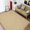 Washable Modern Textured Stripe Rug Thin Non-Slip Low Pile Stain-Resistant Reinforced Edges Foldable Entryway - 3 of 4