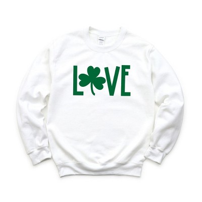 Simply Sage Market Women's Graphic Sweatshirt Love Clover St. Patrick's Day